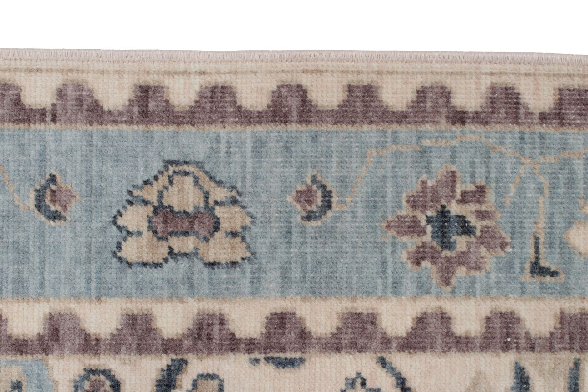 3x10 Ivory and Blue Turkish Traditional Runner