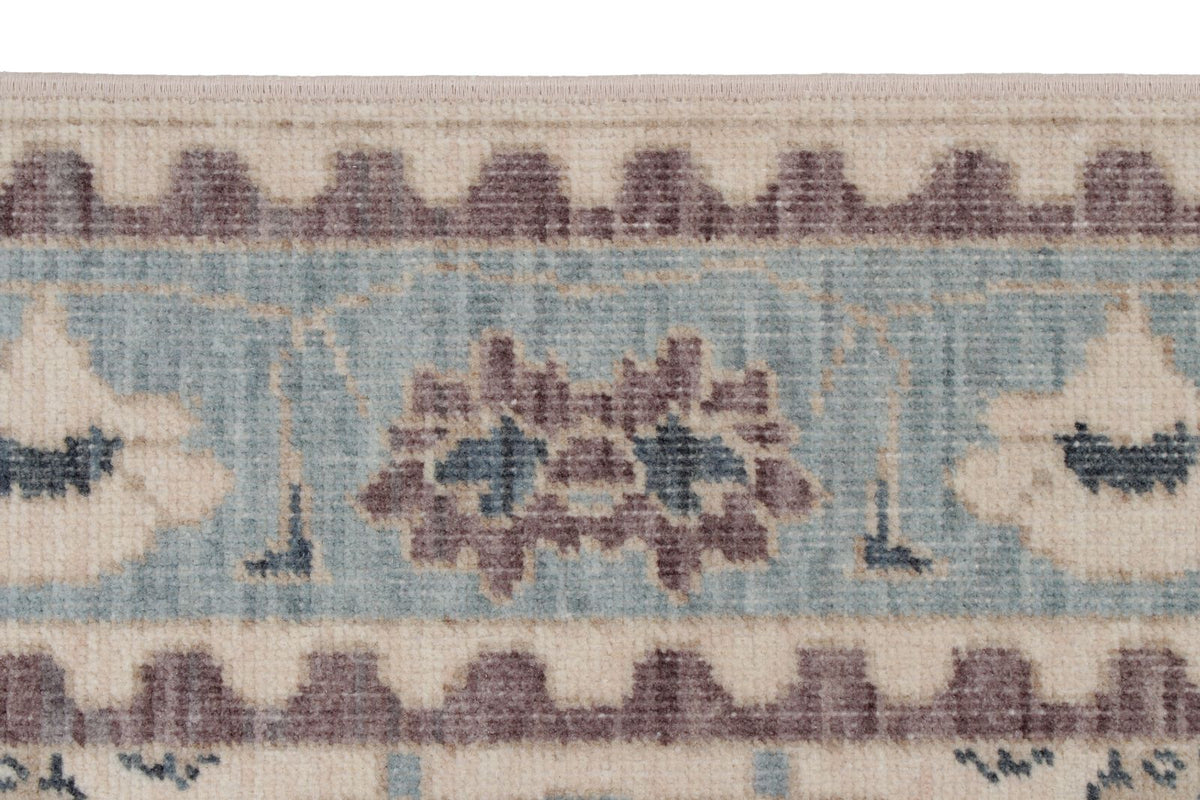 3x10 Ivory and Blue Turkish Traditional Runner