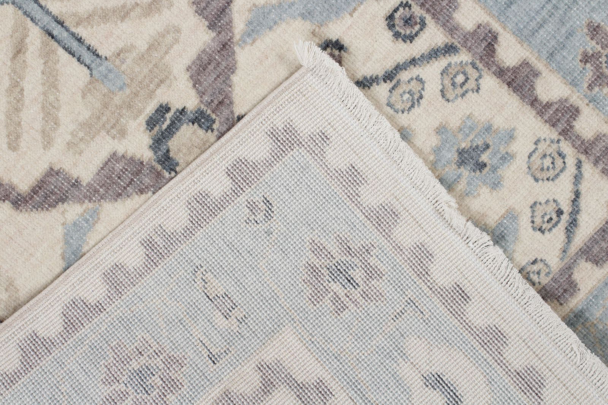 3x10 Ivory and Blue Turkish Traditional Runner