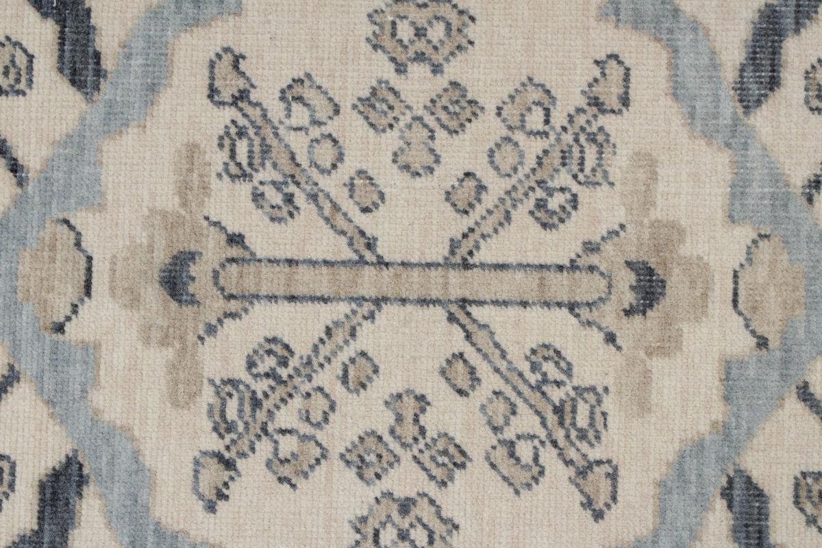 3x10 Ivory and Blue Turkish Traditional Runner
