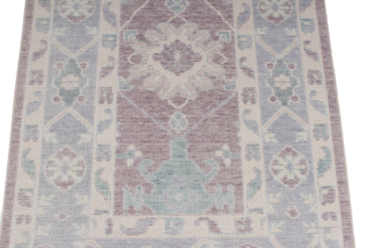 3x10 Purple and Blue Turkish Traditional Runner