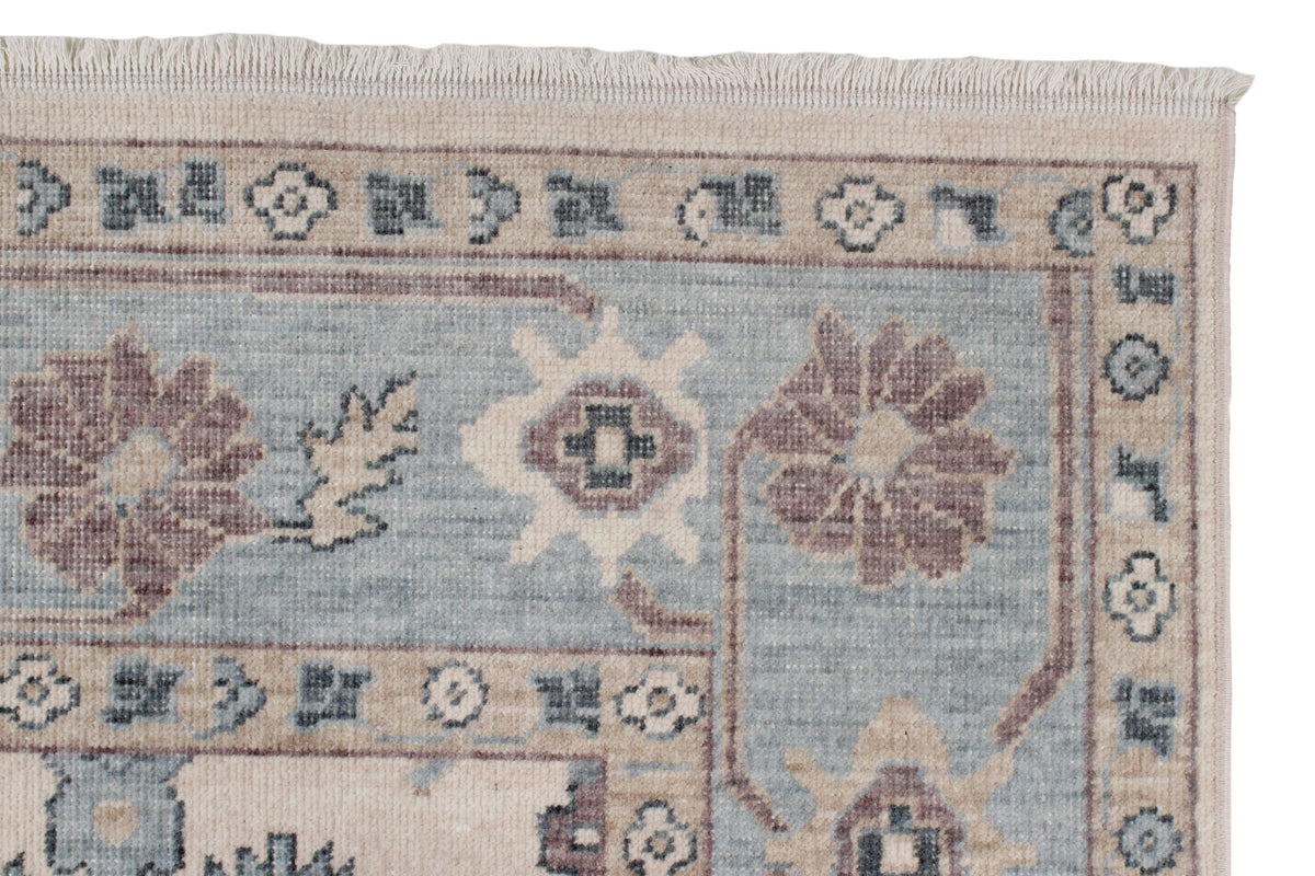 3x11 Ivory and Blue Turkish Traditional Runner