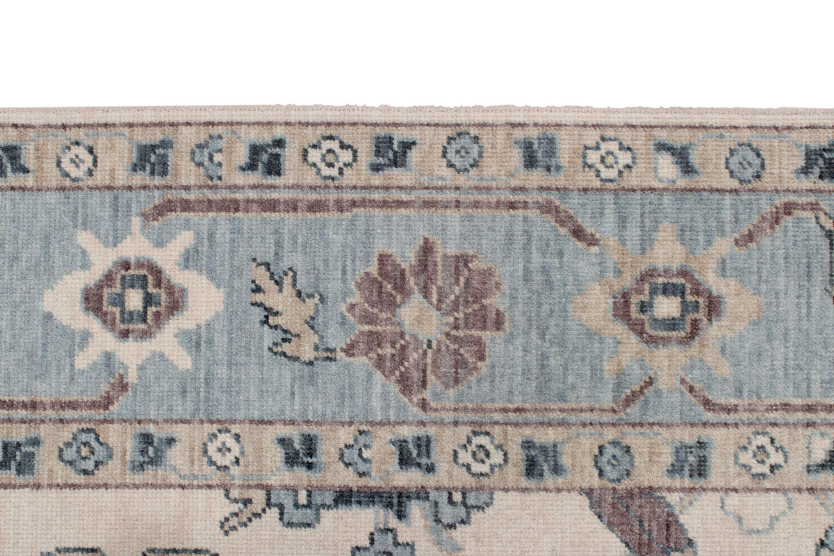 3x11 Ivory and Blue Turkish Traditional Runner