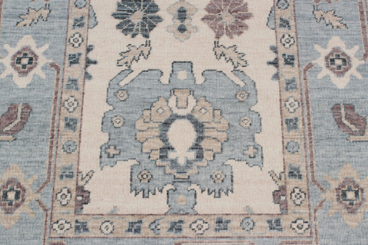 3x11 Ivory and Blue Turkish Traditional Runner