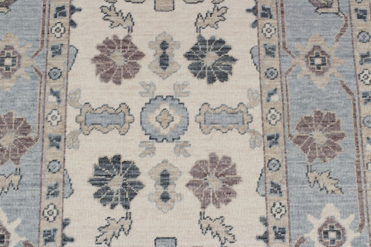 3x11 Ivory and Blue Turkish Traditional Runner
