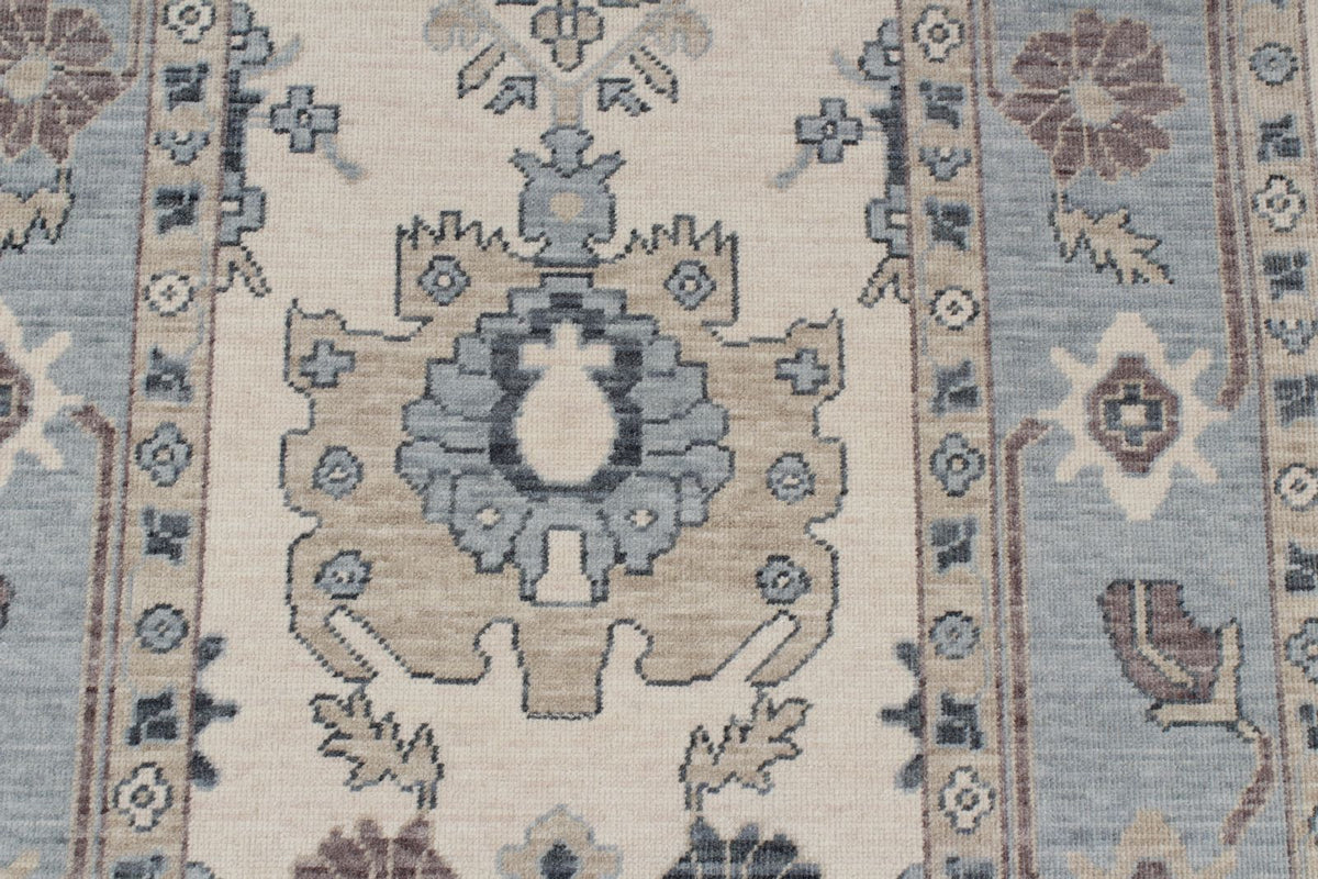 3x11 Ivory and Blue Turkish Traditional Runner