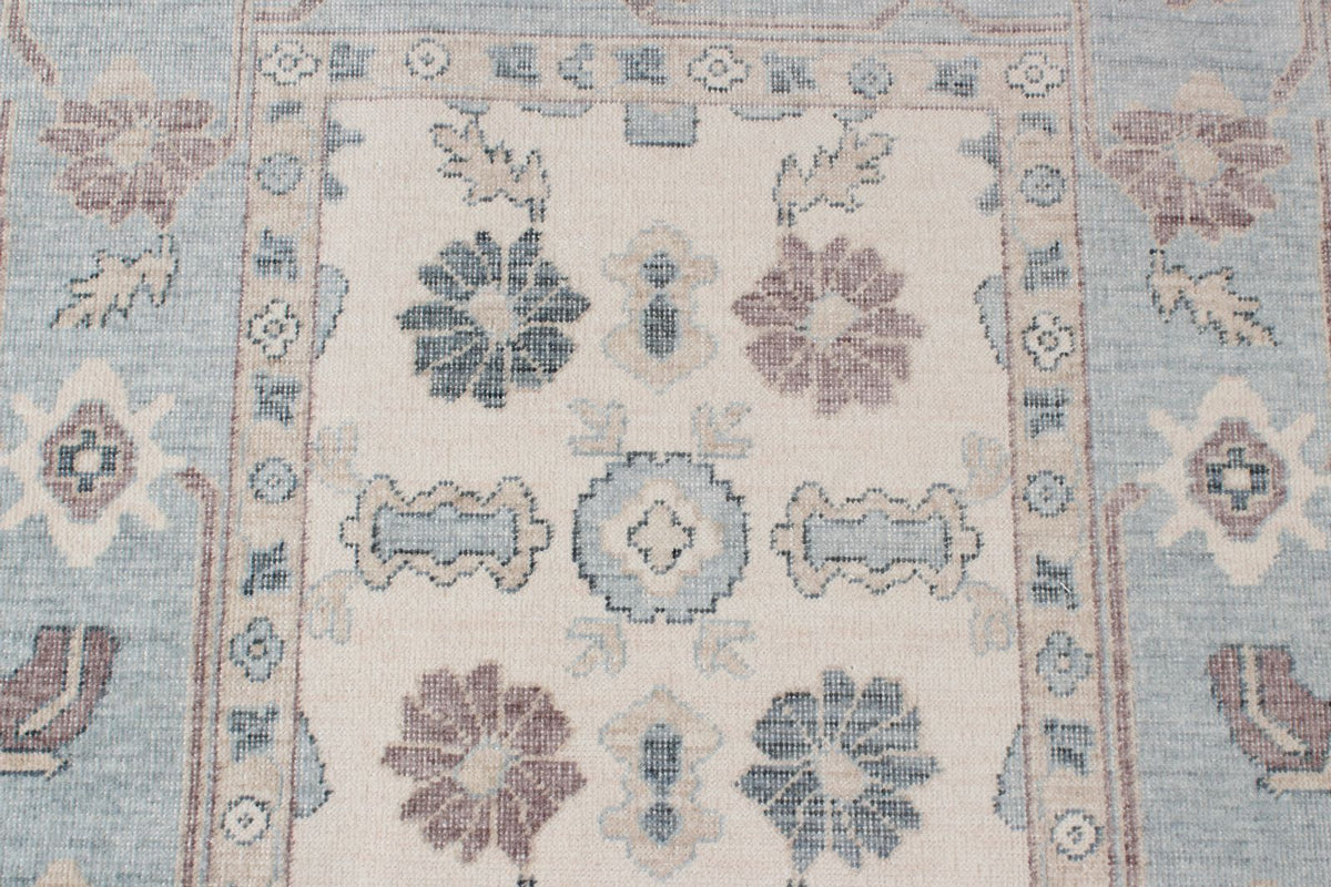 3x11 Ivory and Blue Turkish Traditional Runner