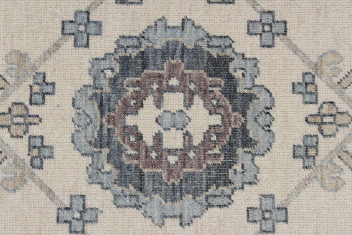 3x11 Ivory and Blue Turkish Traditional Runner