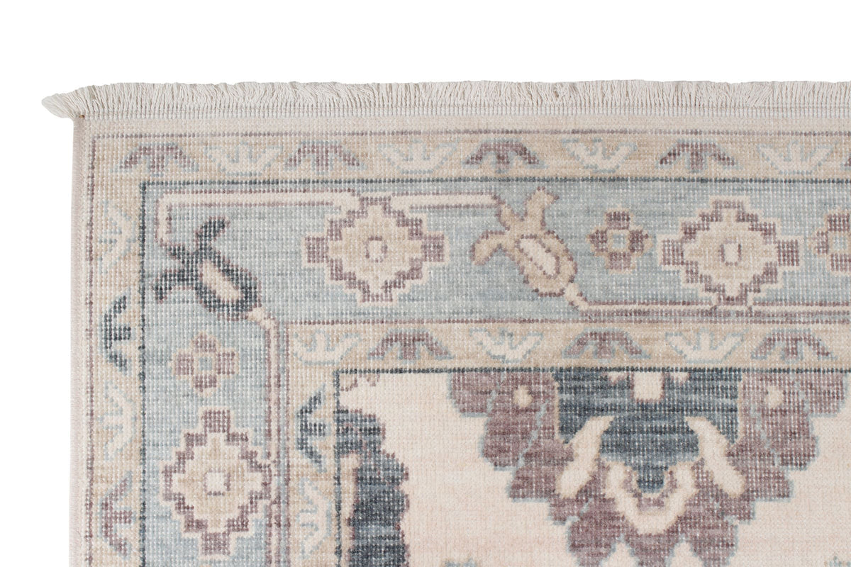 3x11 Ivory and Blue Turkish Traditional Runner