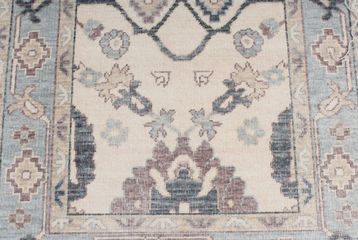 3x11 Ivory and Blue Turkish Traditional Runner