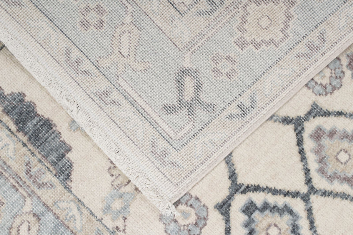 3x11 Ivory and Blue Turkish Traditional Runner