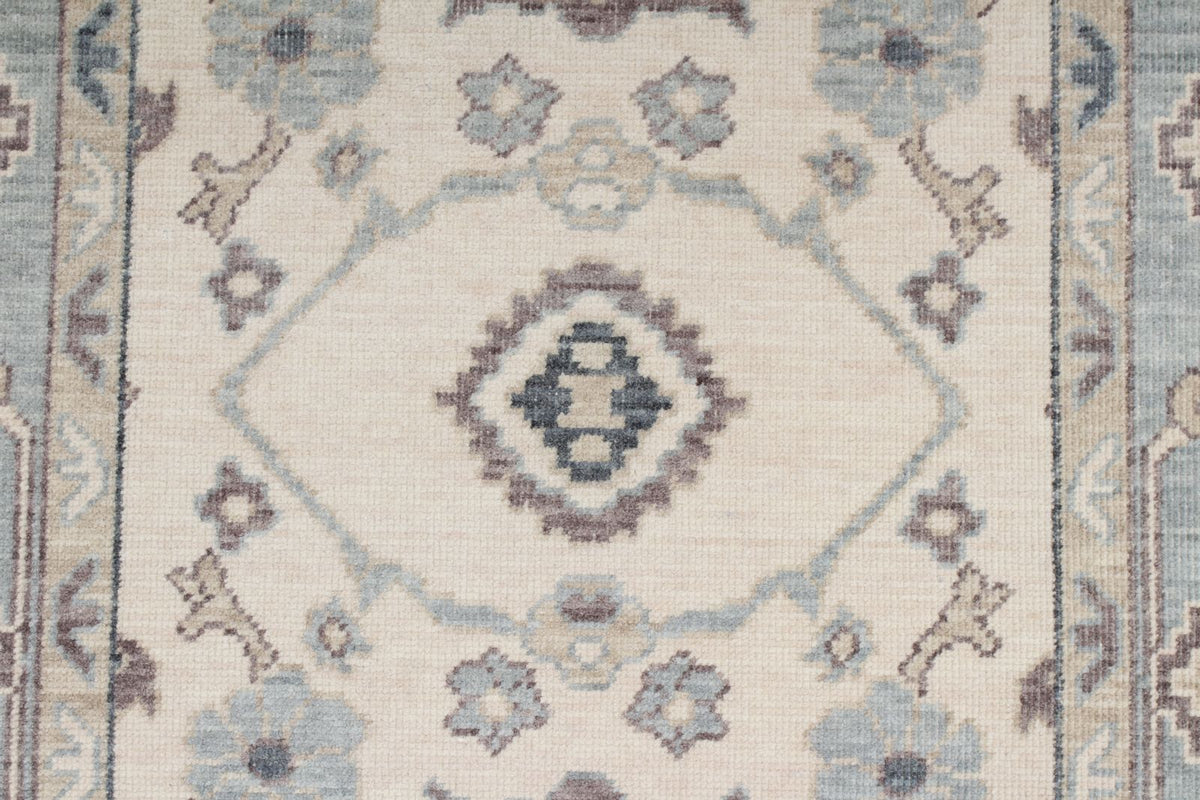 3x11 Ivory and Blue Turkish Traditional Runner