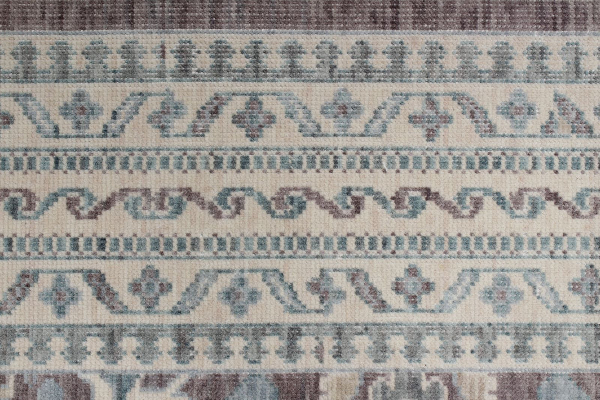3x9 Purple and Ivory Turkish Traditional Runner