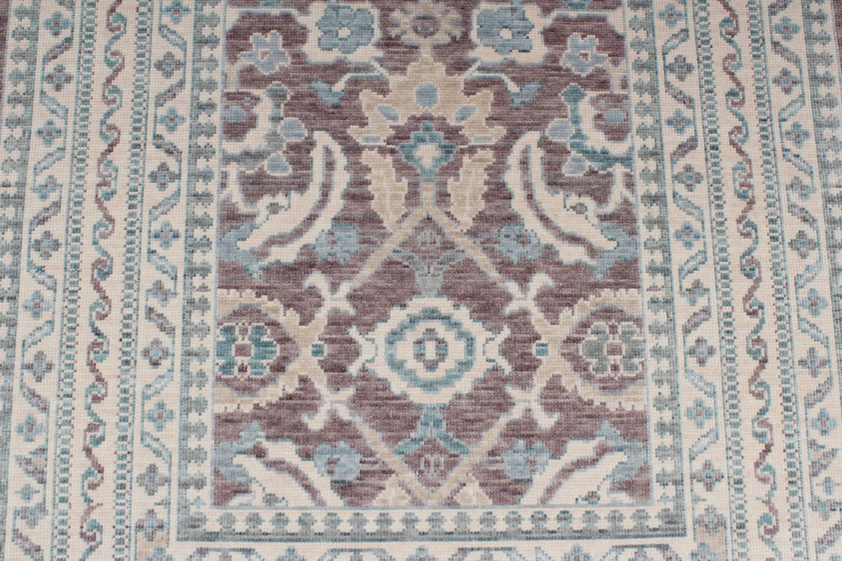 3x9 Purple and Ivory Turkish Traditional Runner