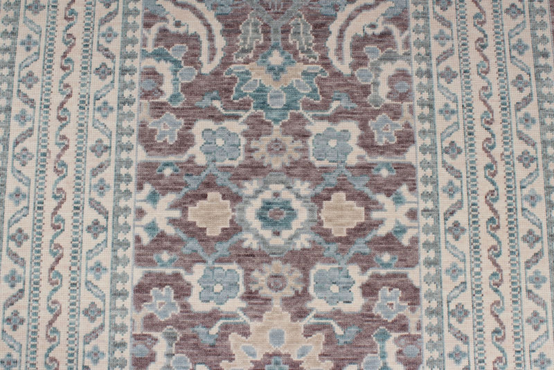 3x9 Purple and Ivory Turkish Traditional Runner