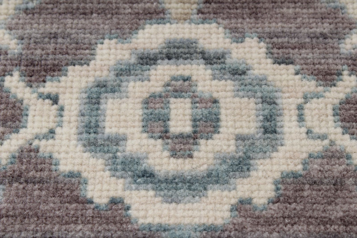 3x9 Purple and Ivory Turkish Traditional Runner