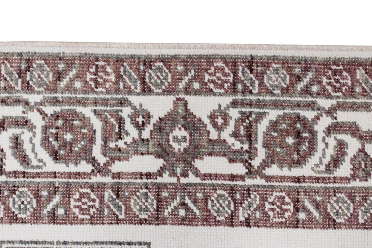 3x11 Ivory and Brown Turkish Traditional Runner