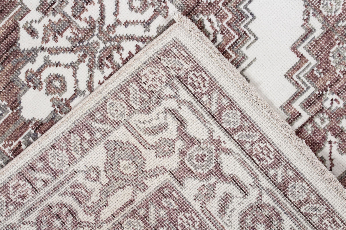 3x11 Ivory and Brown Turkish Traditional Runner