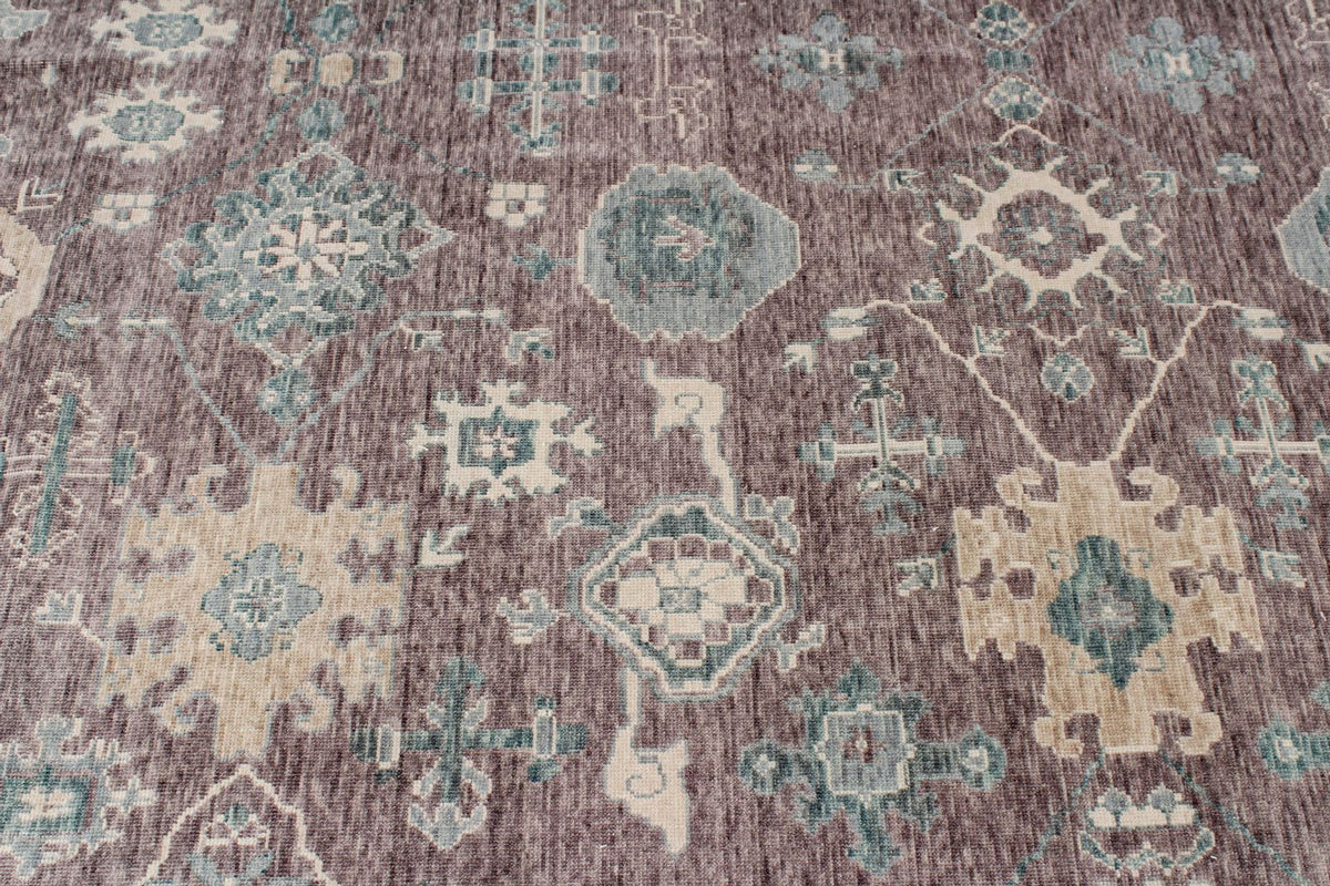 13x20 Purple and Light Blue Turkish Traditional Rug