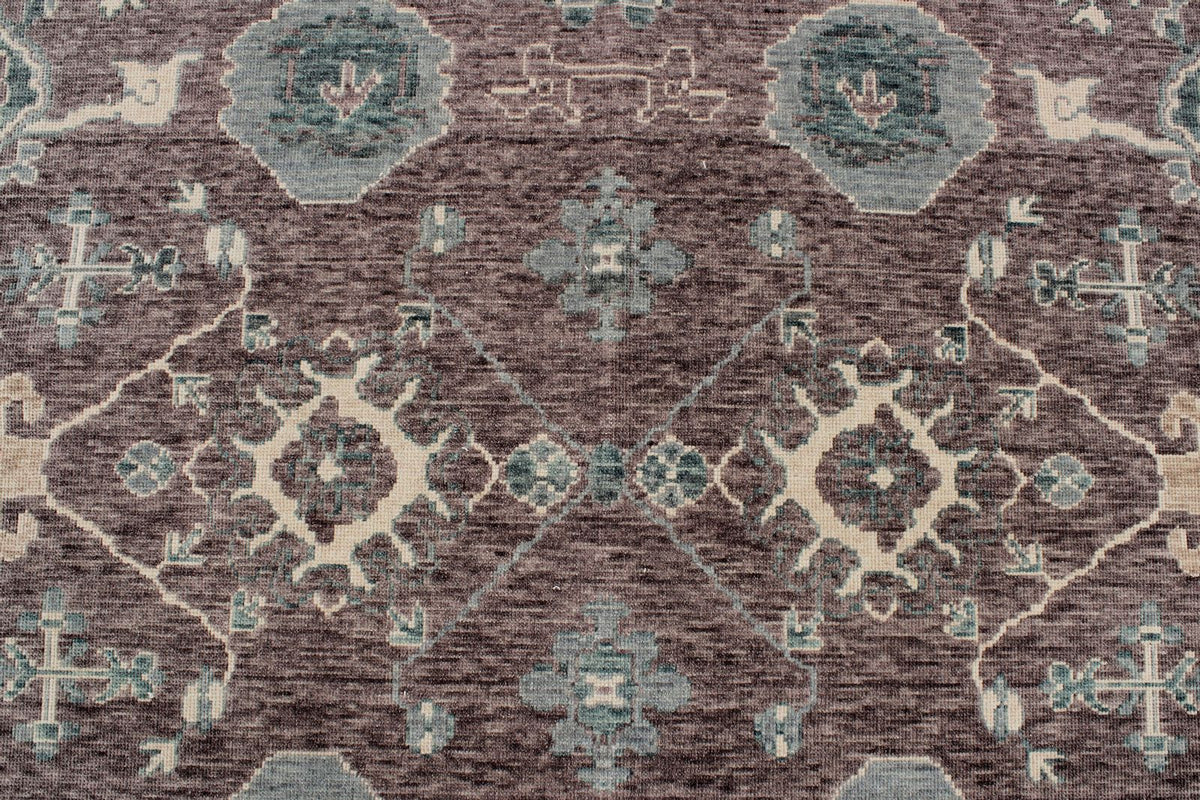 13x20 Purple and Light Blue Turkish Traditional Rug