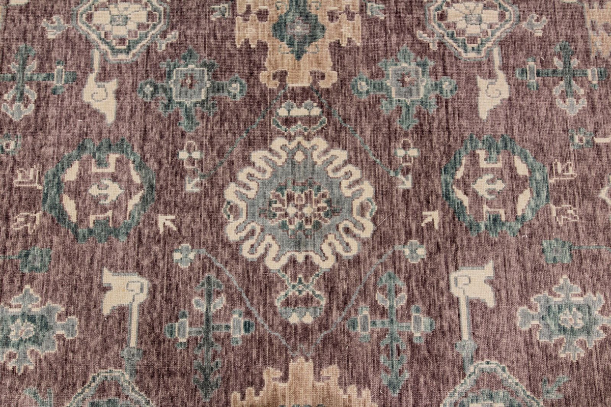 13x20 Purple and Light Blue Turkish Traditional Rug