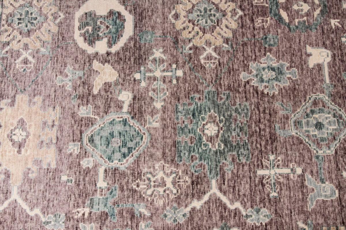 13x20 Purple and Light Blue Turkish Traditional Rug