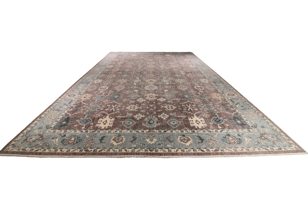 13x20 Purple and Light Blue Turkish Traditional Rug