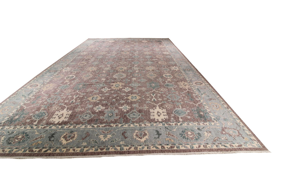 13x20 Purple and Light Blue Turkish Traditional Rug