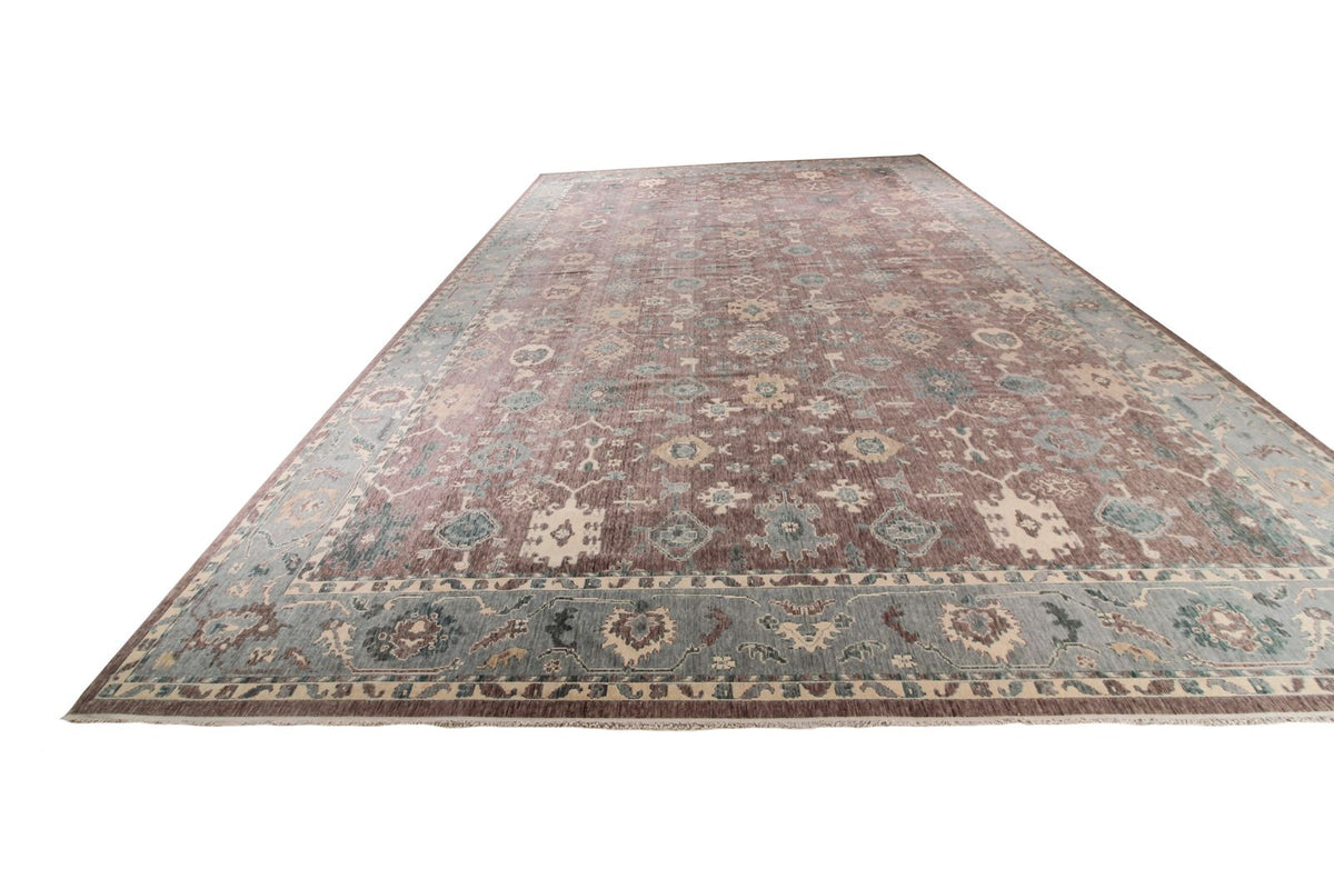 13x20 Purple and Light Blue Turkish Traditional Rug