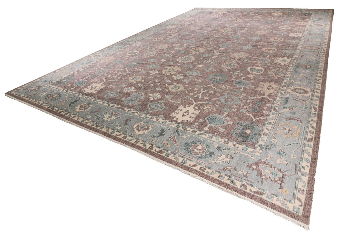 13x20 Purple and Light Blue Turkish Traditional Rug