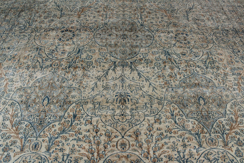 12x18 Ivory and Light Blue Persian Traditional Rug