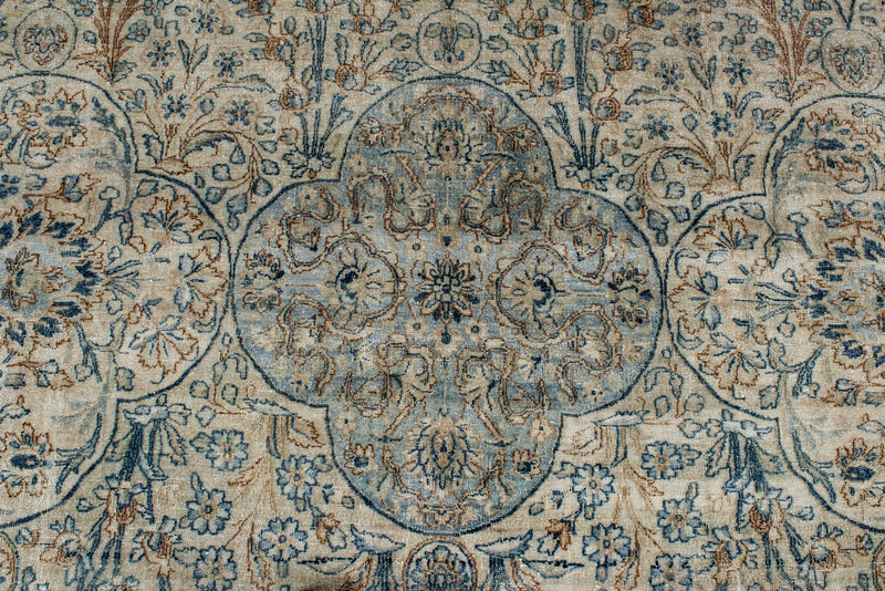 12x18 Ivory and Light Blue Persian Traditional Rug