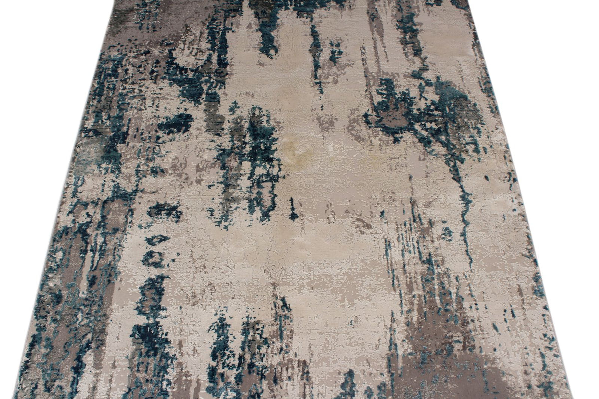 4x6 Gray and Blue Turkish Antep Rug