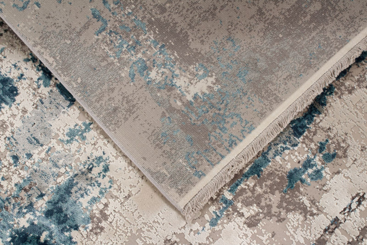 4x6 Gray and Blue Turkish Antep Rug