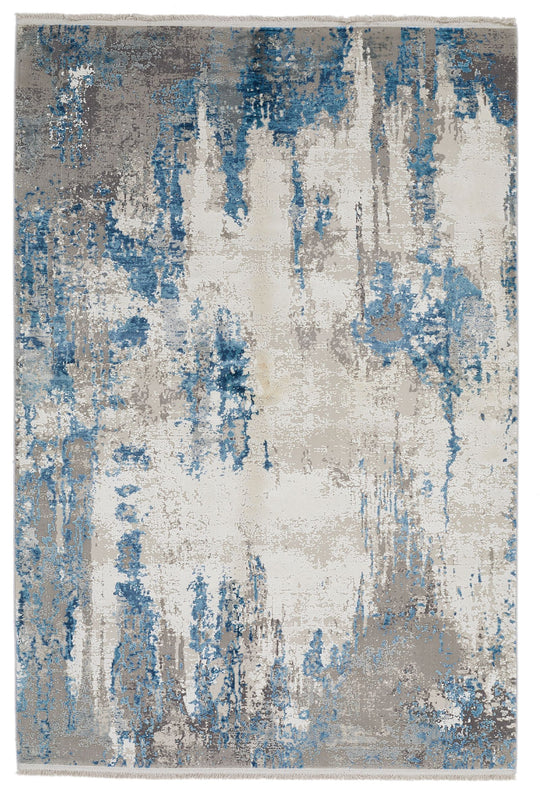 4x6 Gray and Blue Turkish Antep Rug