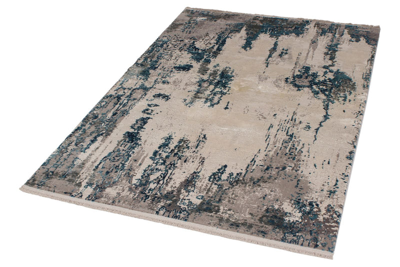 4x6 Gray and Blue Turkish Antep Rug