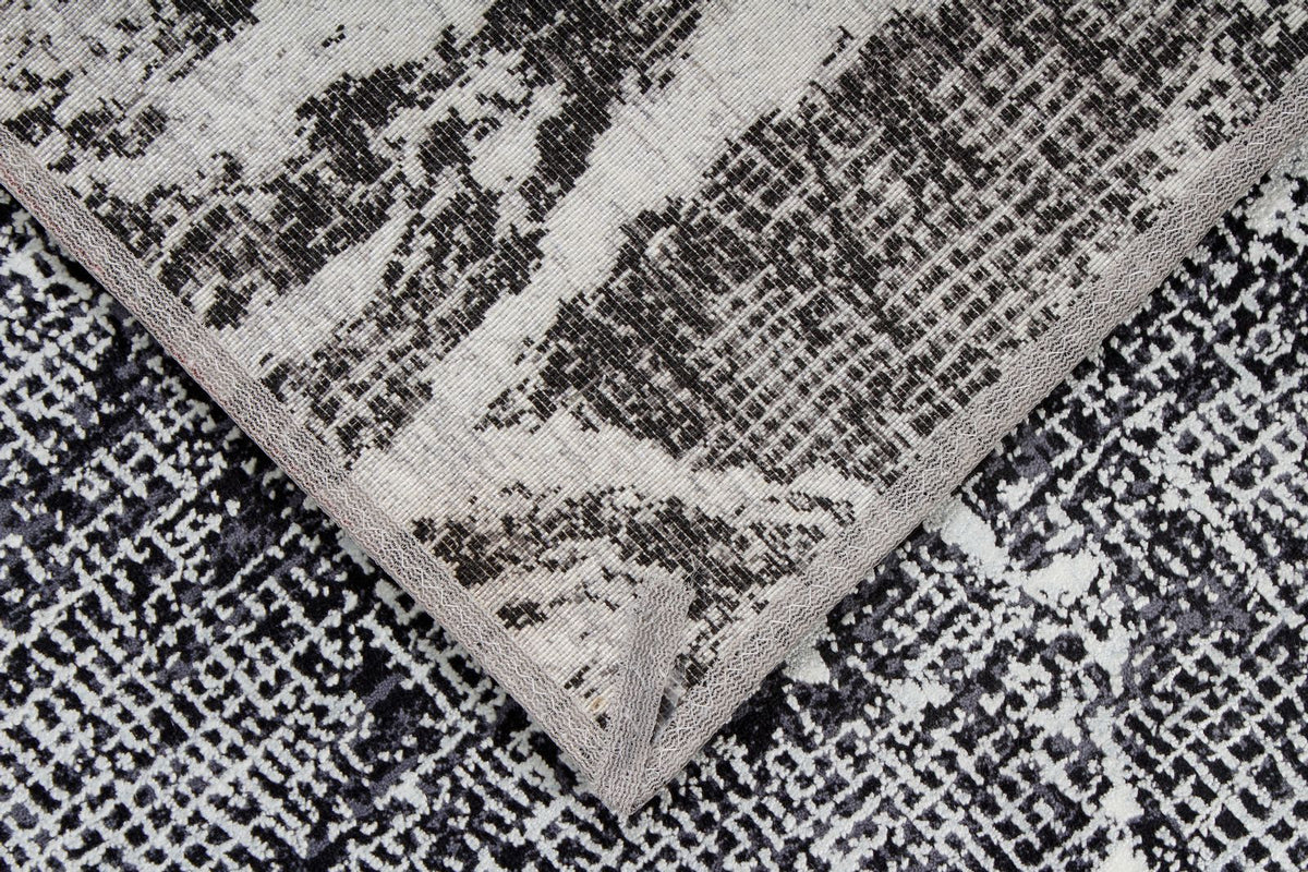 3x8 Gray and Black Turkish Antep Runner