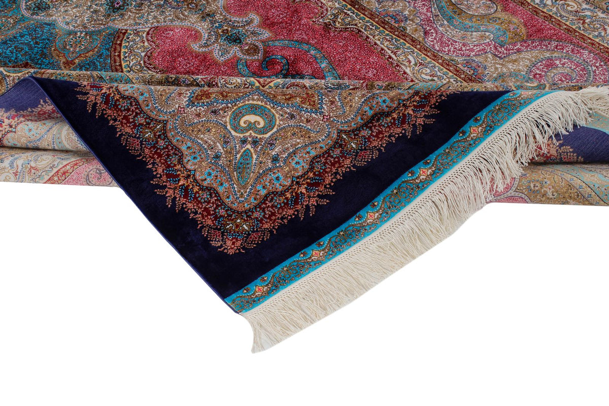 7x10 Navy and Ivory Turkish Antep Rug