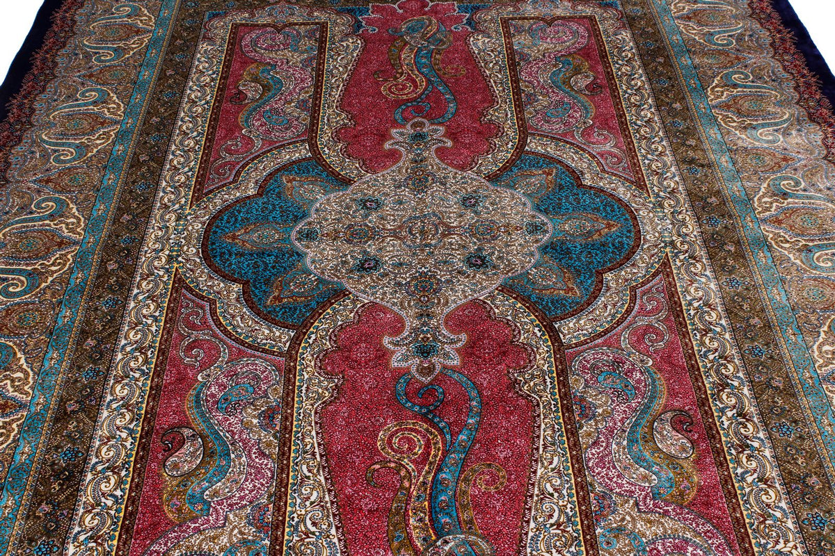 7x10 Navy and Ivory Turkish Antep Rug
