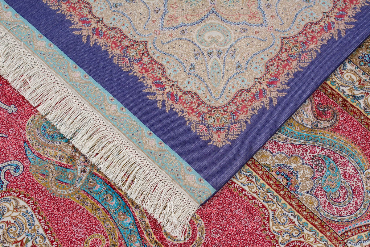 7x10 Navy and Ivory Turkish Antep Rug