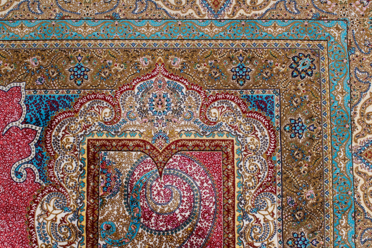 7x10 Navy and Ivory Turkish Antep Rug