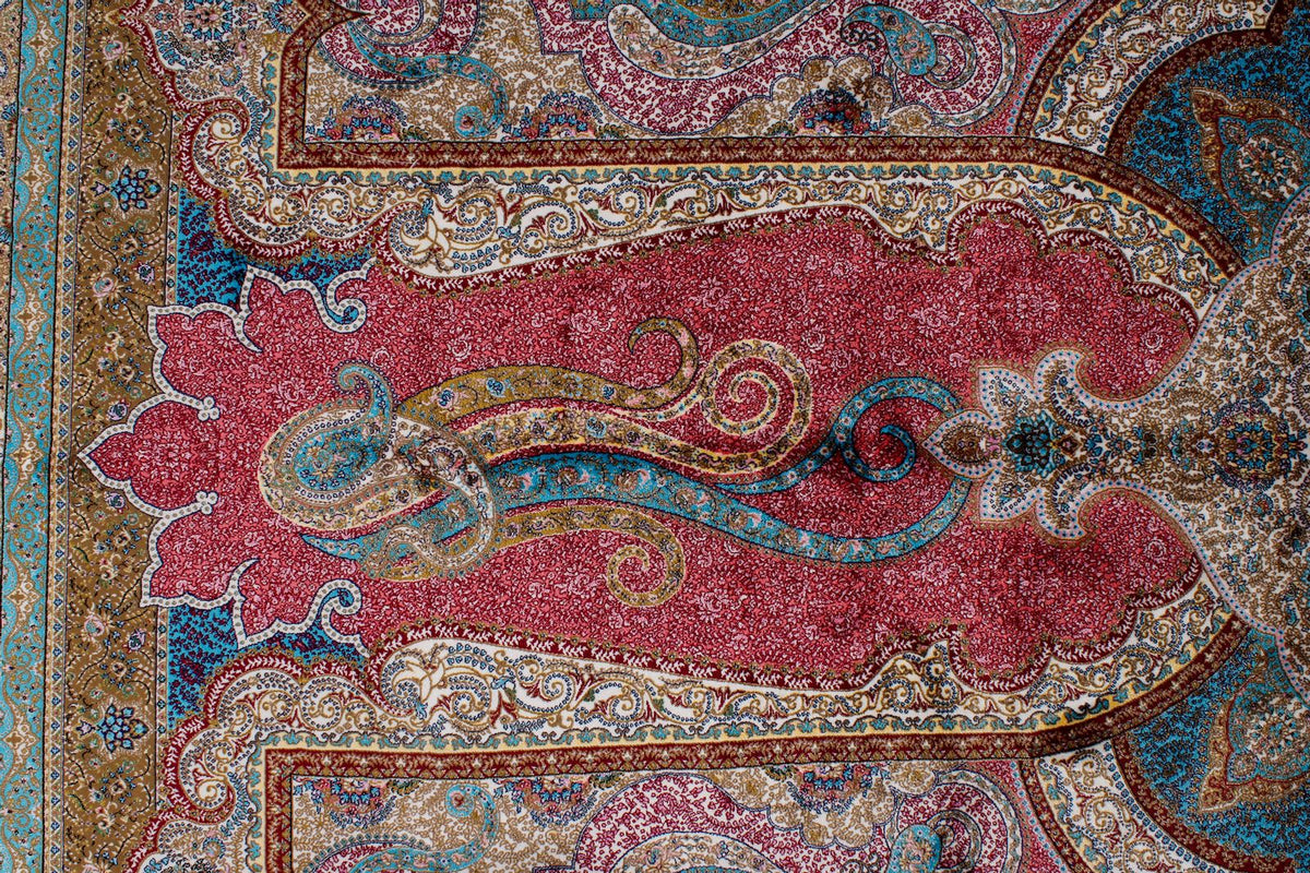 7x10 Navy and Ivory Turkish Antep Rug