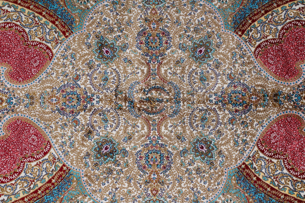 7x10 Navy and Ivory Turkish Antep Rug