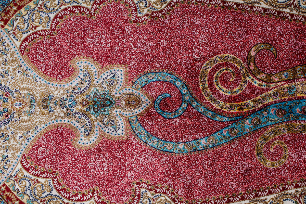 7x10 Navy and Ivory Turkish Antep Rug