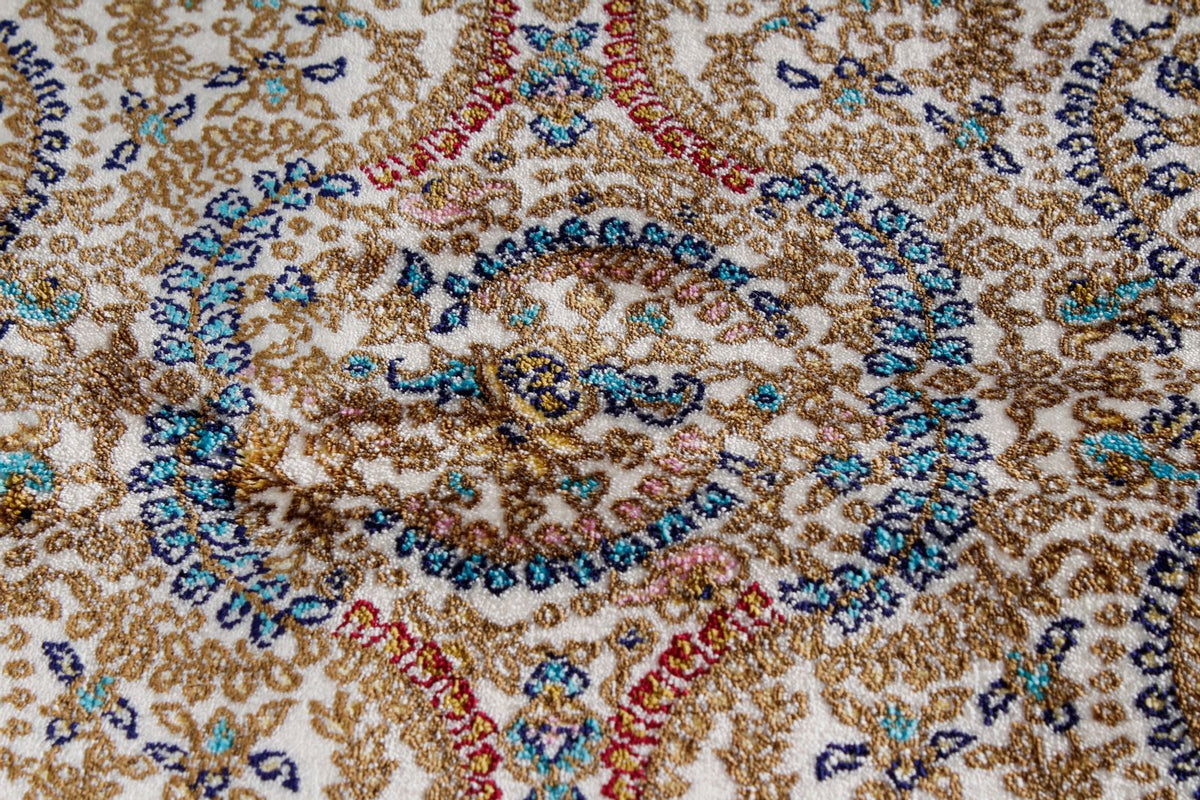 7x10 Navy and Ivory Turkish Antep Rug