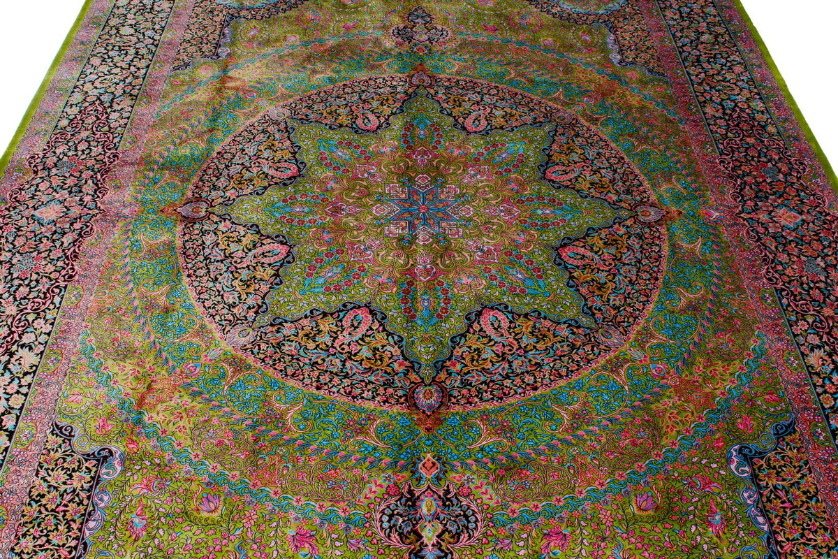 7x10 Green and Black Turkish Antep Runner