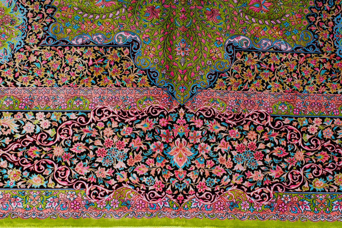 7x10 Green and Black Turkish Antep Runner