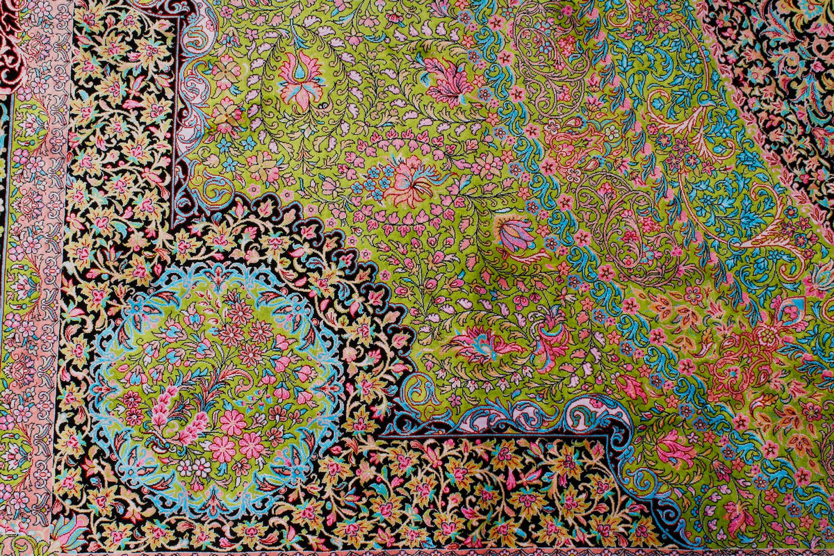 7x10 Green and Black Turkish Antep Runner