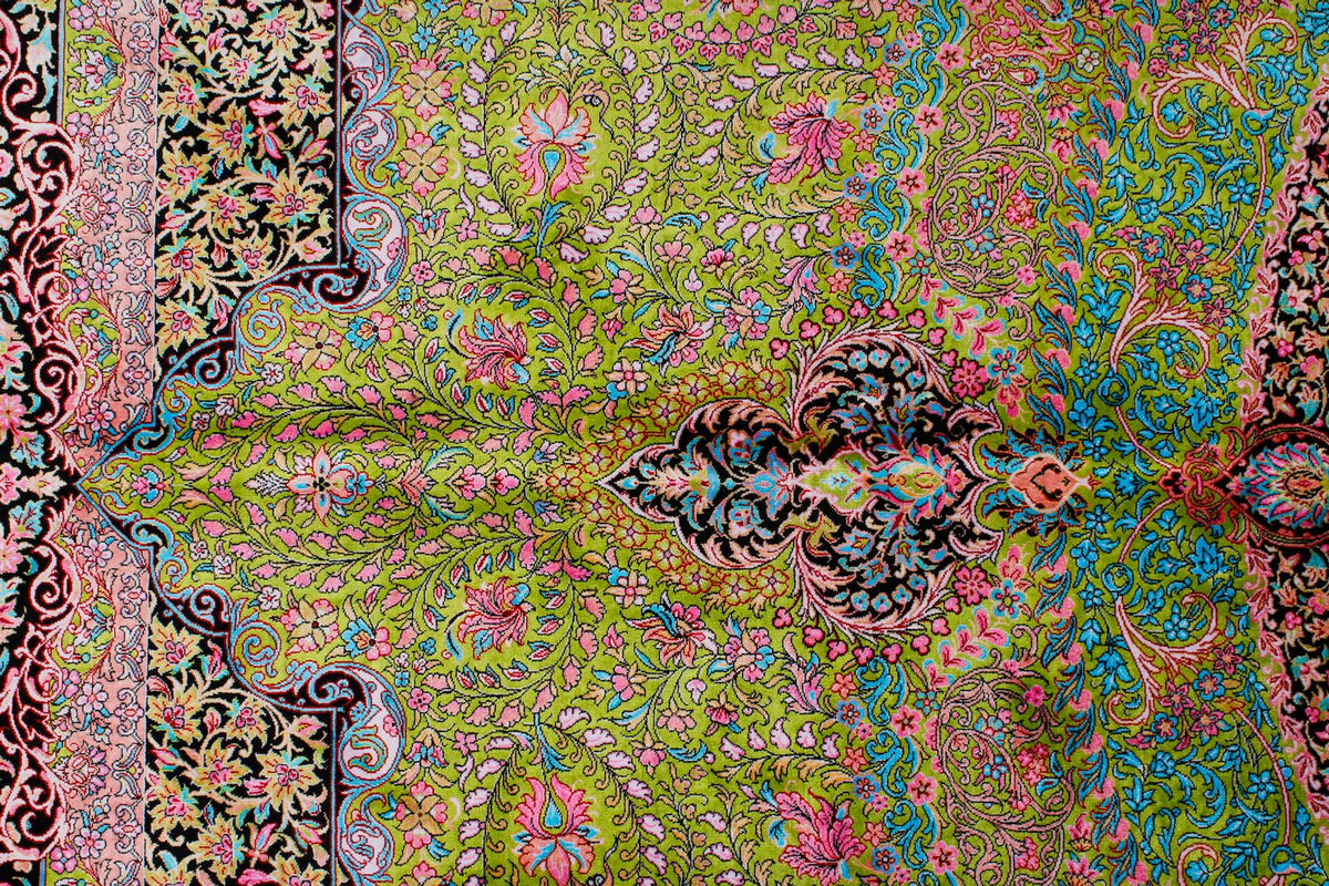 7x10 Green and Black Turkish Antep Runner