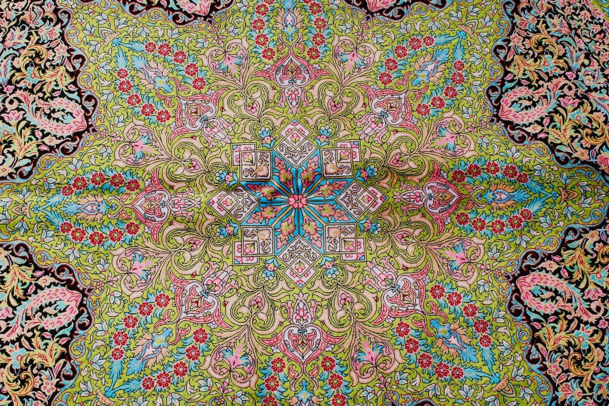 7x10 Green and Black Turkish Antep Runner